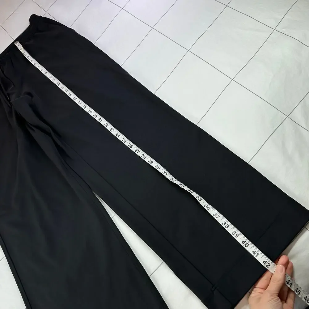 Lululemon Pants Women XL Black Luxtreme Mid Rise Straight Leg Trouser Drawstring